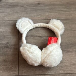 Coca Cola White Furry Earmuffs